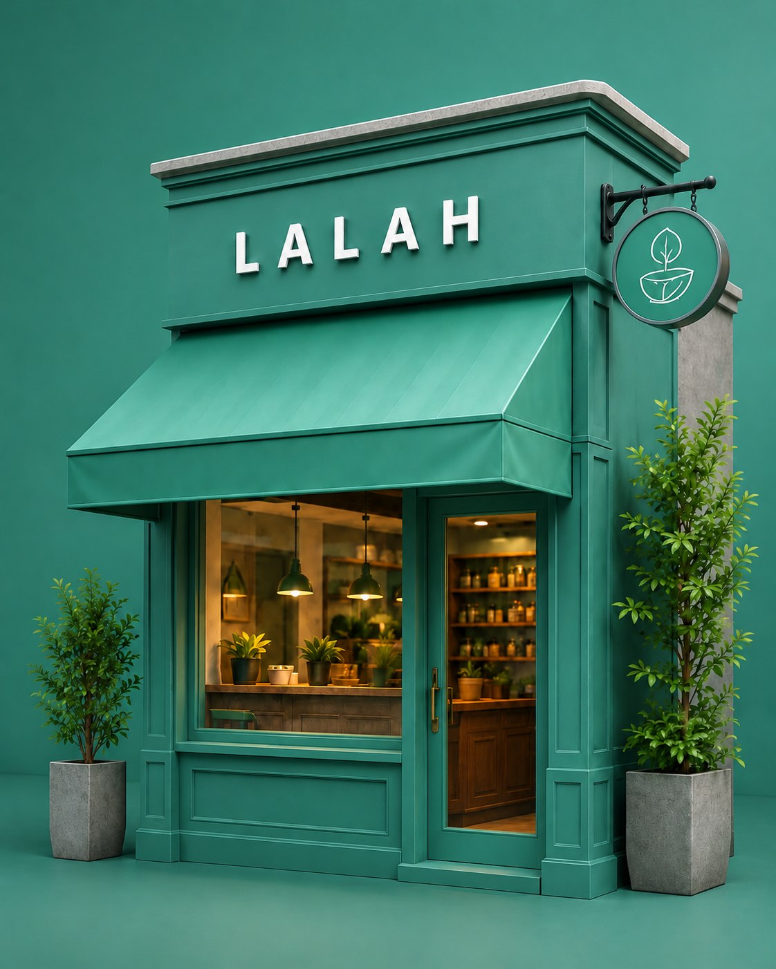 LALAH grøn restaurantfacade med egen hjemmeside og bestilling